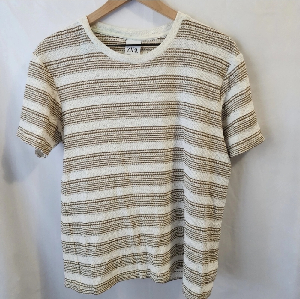 Zara • Striped‎ Short Sleeve Top